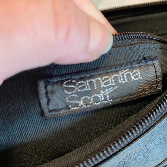 Samantha Scott Black Leather Wristlet Clutch Bag - Picture 6 of 10